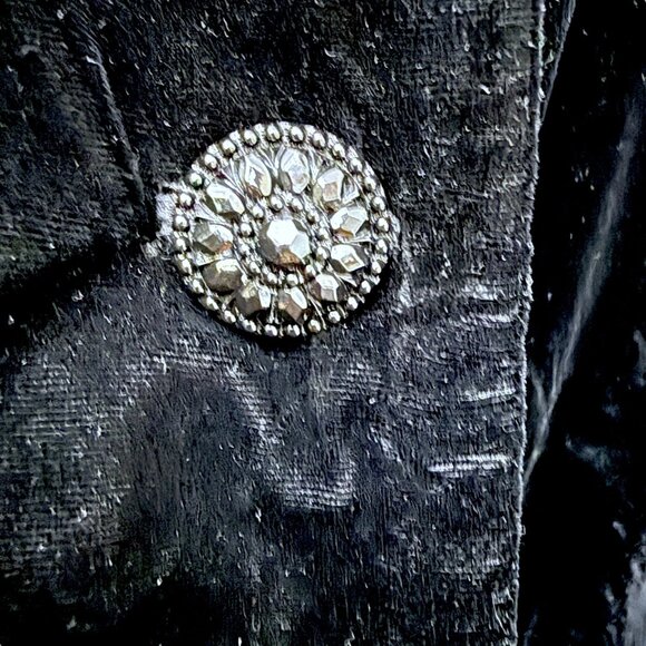 Lane Bryant Velvet Swing Jacket Plus Size 26 Black Evening Blazer 3/4 Sleeve - Picture 10 of 10